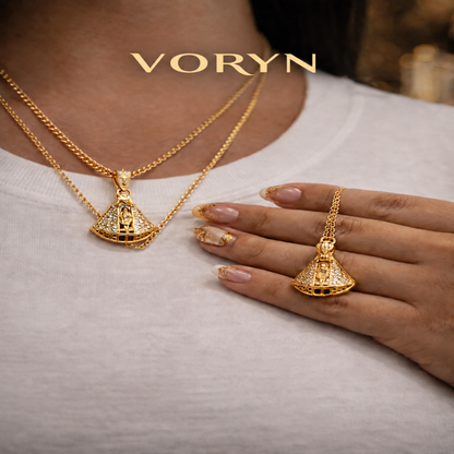 [Pague 1 LEVE 2] Colar de Fé Nossa Senhora Aparecida Dupla Face voryn