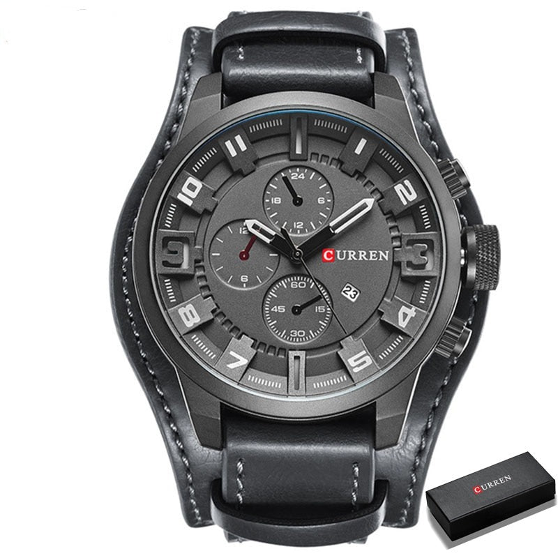Relógio Curren Masculino Original Com Pulseira de Couro