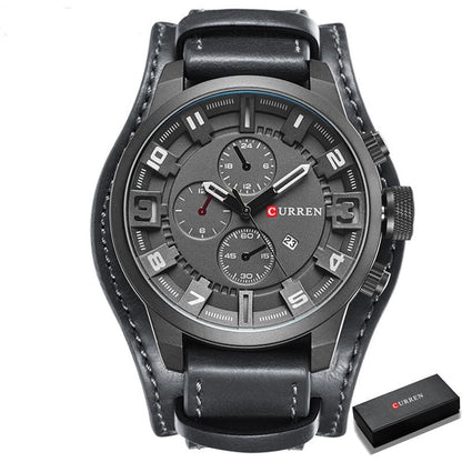 Relógio Curren Masculino Original Com Pulseira de Couro