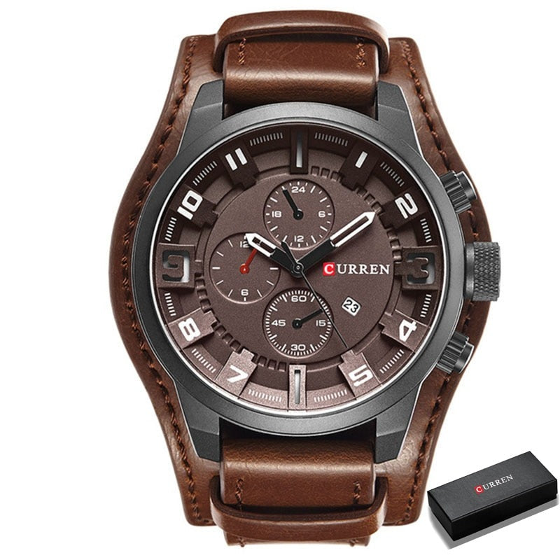 Relógio Curren Masculino Original Com Pulseira de Couro