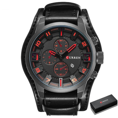 Relógio Curren Masculino Original Com Pulseira de Couro