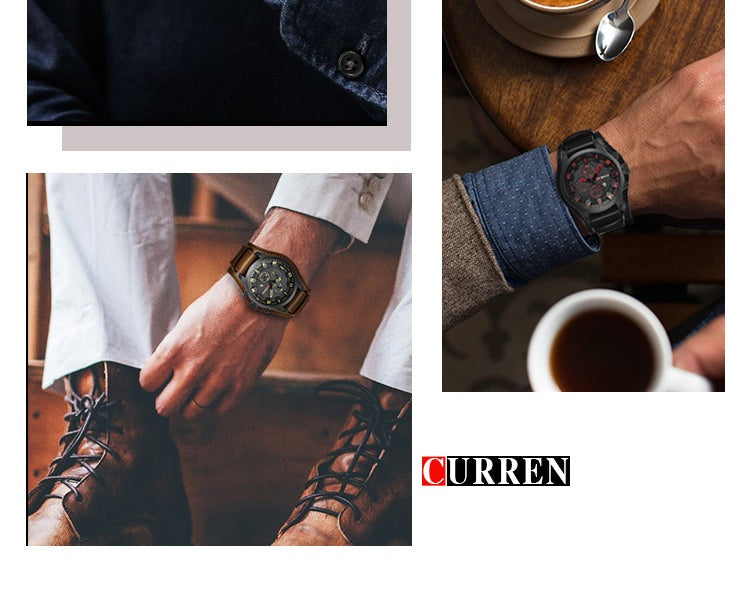 Relógio Curren Masculino Original Com Pulseira de Couro