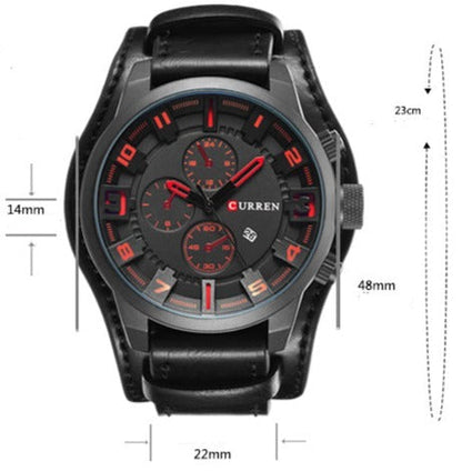Relógio Curren Masculino Original Com Pulseira de Couro