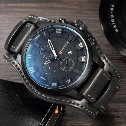 Relógio Curren Masculino Original Com Pulseira de Couro