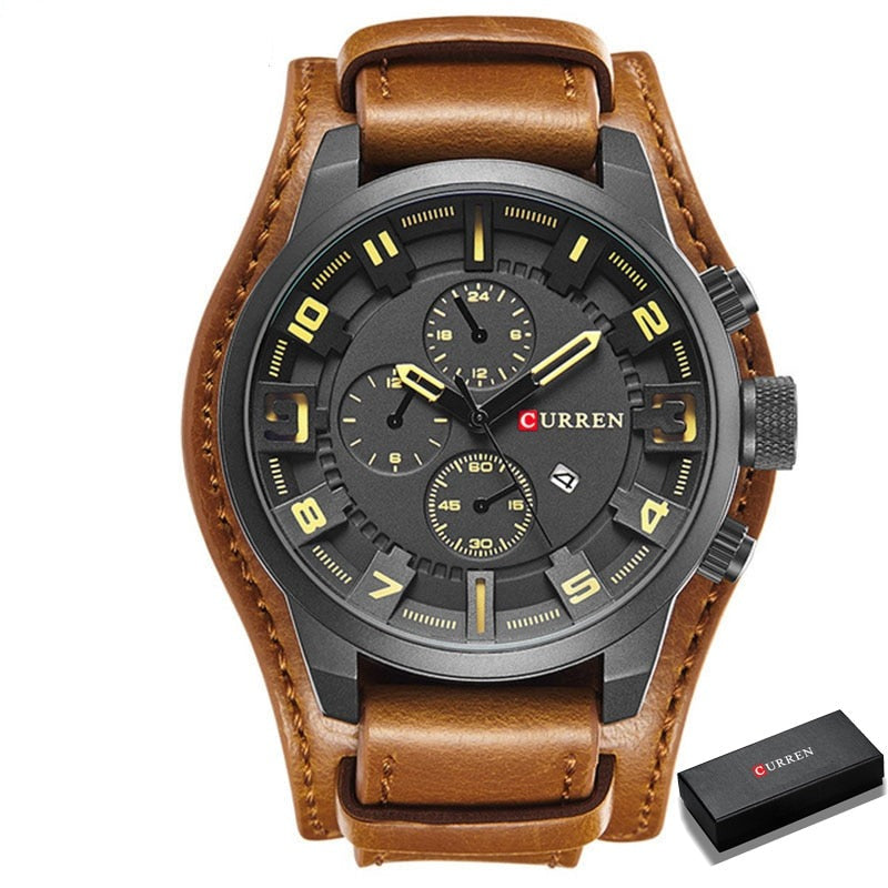 Relógio Curren Masculino Original Com Pulseira de Couro