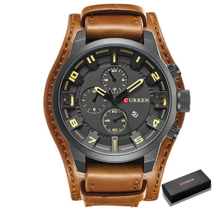Relógio Curren Masculino Original Com Pulseira de Couro