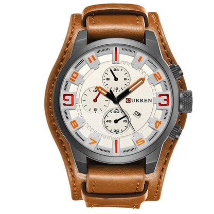 Relógio Curren Masculino Original Com Pulseira de Couro