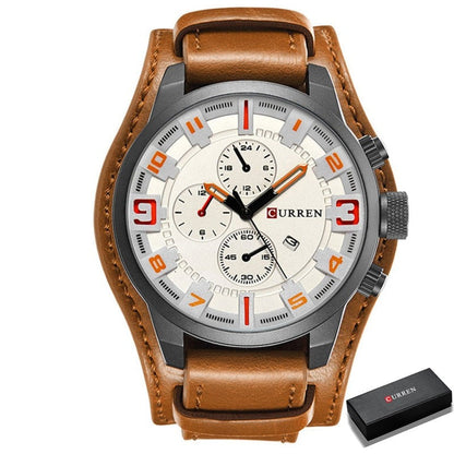 Relógio Curren Masculino Original Com Pulseira de Couro