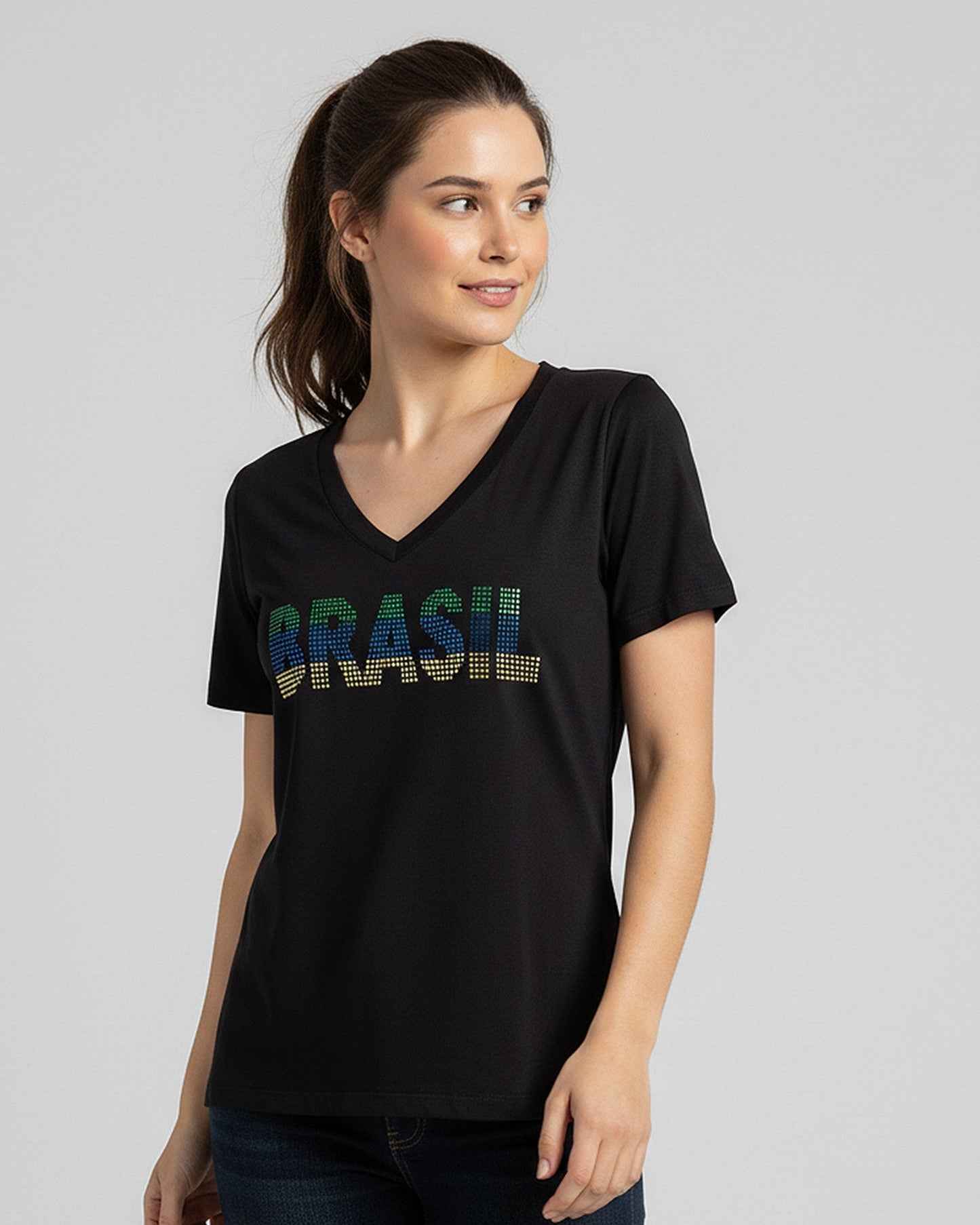 T-Shirt Brasil Strass