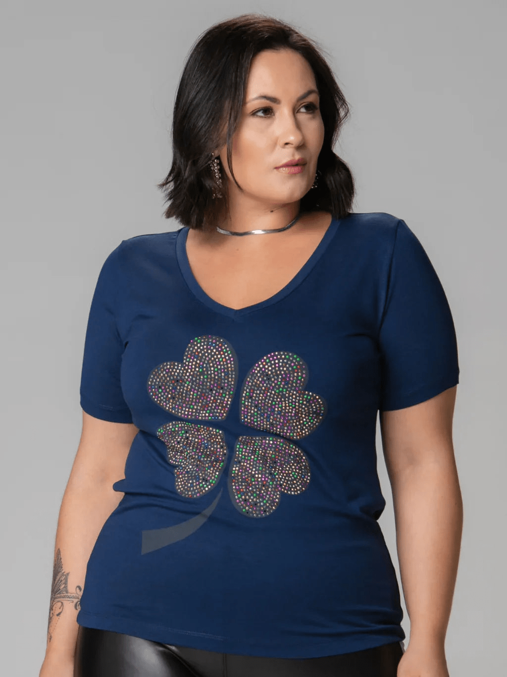 T-Shirt Trevo strass