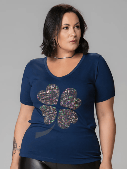 T-Shirt Trevo strass